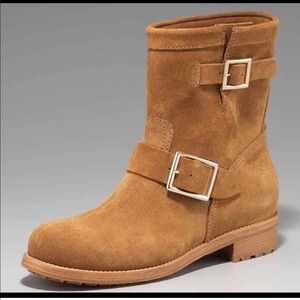 JIMMY CHOO suede moto boot